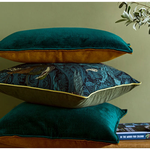 Jewel Tone Nightingale Birds Print Throw Pillow Cover - The Finishing Touch Decor
