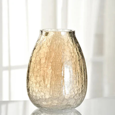Chic Cracked Ice Textured Glass Transparent Vases - The Finishing Touch Decor