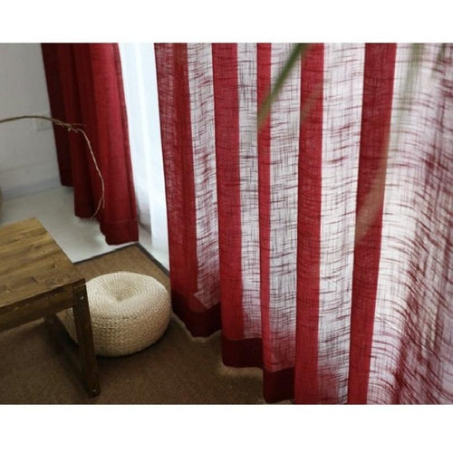 Linen Textured Semi-Shade Long Gauze Window Curtains - The Finishing Touch Decor