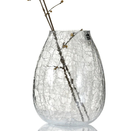 Chic Cracked Ice Textured Glass Transparent Vases - The Finishing Touch Decor