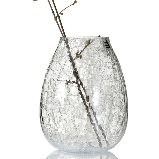 Chic Cracked Ice Textured Glass Transparent Vases - The Finishing Touch Decor