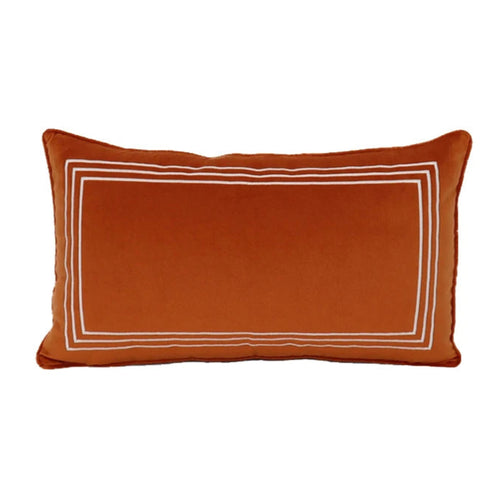 Medicci Home Cushion Cover Square Decorative Pillow Case Modern Simple Geometric Orange Velvet Waist Coussin Sofa Chair 45x45cm