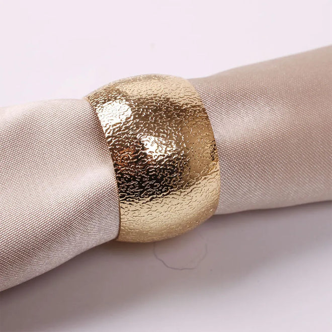 Formal Gold or Silver Metal Dinner Napkin Rings - Set of 4 - The Finishing Touch Decor