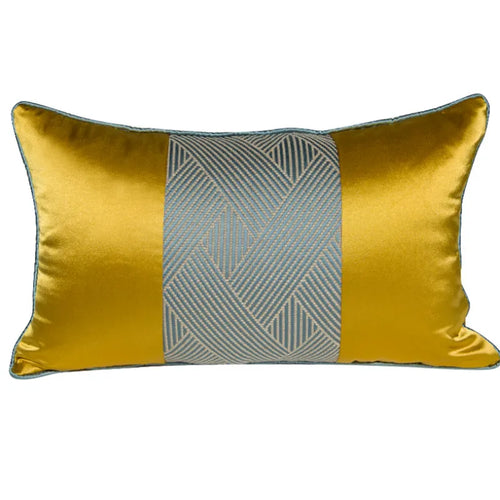 Glamorous Goldenrod Metallic Stripe Throw Pillows