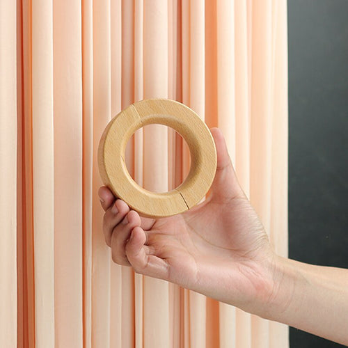 Circular Wood Magnetic Curtain Holder Tiebacks - Set of 2 - The Finishing Touch Decor