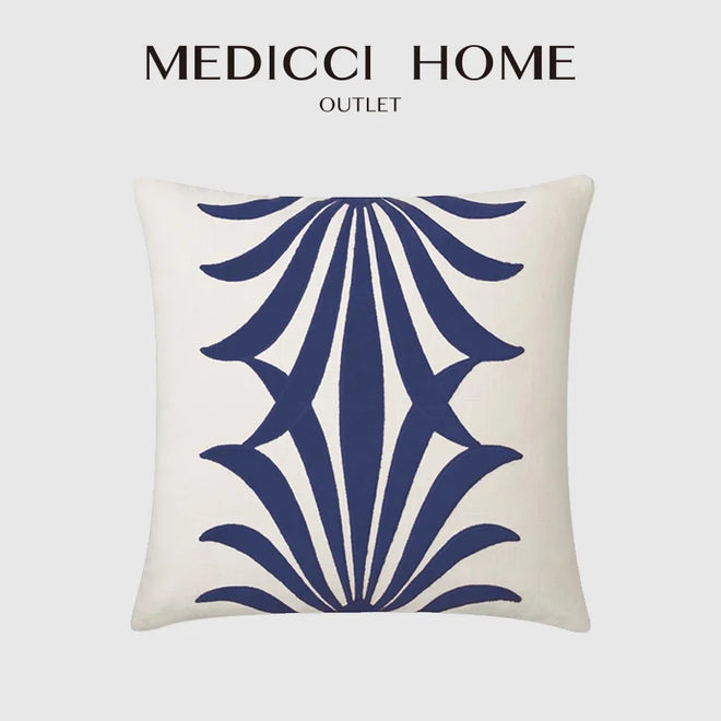 Medicci Home American Style Cushion Cover Modern Minimalist Velvet Cut Floral Embroidered Pillow Case Patio Sofa Hotel Decor