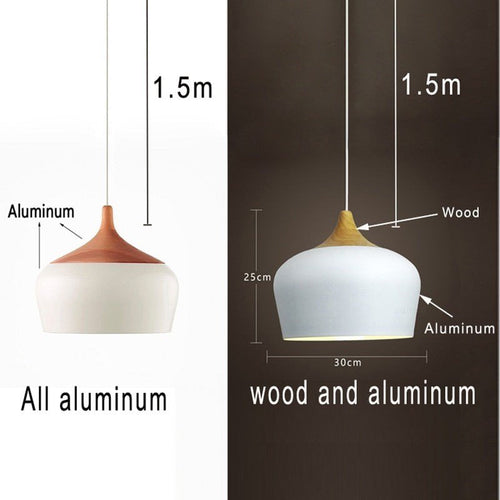 Wood & Aluminum Mid-Century Modern Pendant Chandelier Lighting - The Finishing Touch Decor
