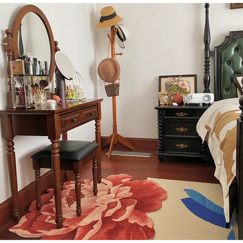 Romantic Peony Flower Shaped Luxury Bedside Carpet Rug - The Finishing Touch Decor