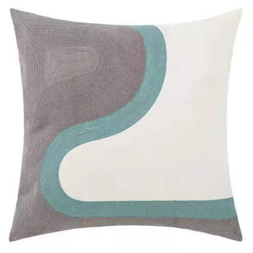 Yellow Green and Blue Floral Fish Motif Maximalist Embroidered Throw Pillows Covers - The Finishing Touch Decor