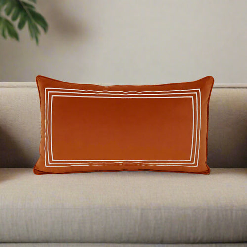 Medicci Home Cushion Cover Square Decorative Pillow Case Modern Simple Geometric Orange Velvet Waist Coussin Sofa Chair 45x45cm