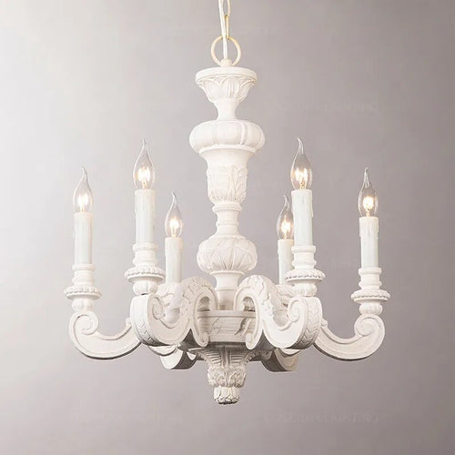 Roman Pillar Light Carved Wooden & Iron Italian Murano Vintage-Style Hanging Chandelier - The Finishing Touch Decor