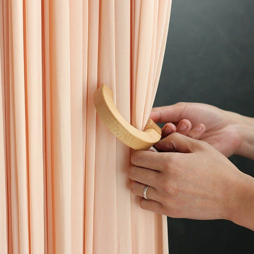 Circular Wood Magnetic Curtain Holder Tiebacks - Set of 2 - The Finishing Touch Decor