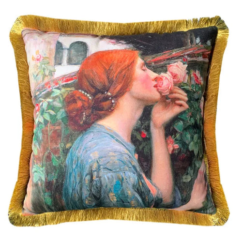 Luxury "Girl With A Pearl Earring" Throw Pillow Cover - The Finishing Touch Decor