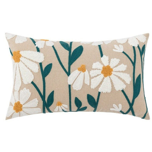Yellow Green and Blue Floral Fish Motif Maximalist Embroidered Throw Pillows Covers - The Finishing Touch Decor