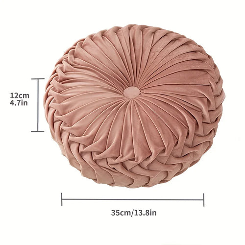 Soft Velvet Tufted Round Throw Pillow