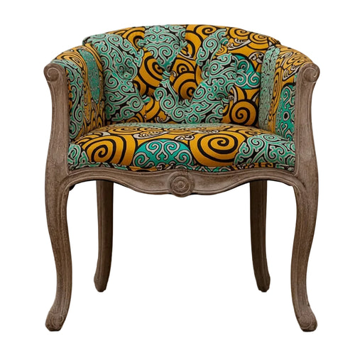 Solid wood antique American country accent chair with a classic design, featuring a small furniture style from The Finishing Touch Decor.