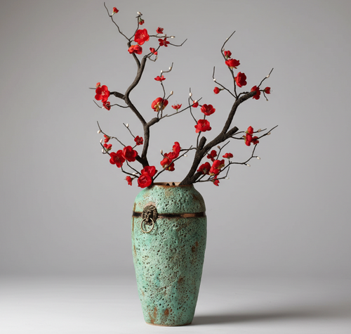 Handmade Aged Coarse Ceramic Vase