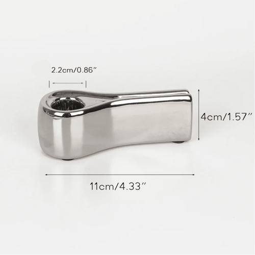 Luxury Electroplating Silver Candlestick Holder,Modern Living Room Office Art Decoration,Creative Ceramic Cylinder Candle Holder