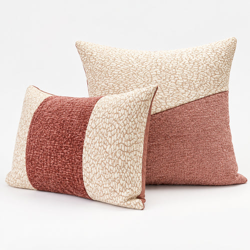 Luxury Pink Tangerine Textured Throw Pillow Covers