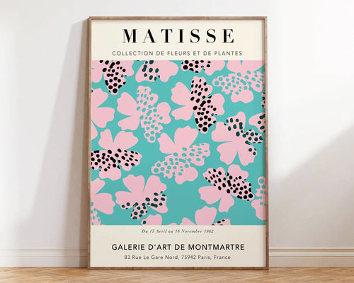 Abstract flowers Matisse poster featuring vibrant floral canvas and botanical cut-outs from The Finishing Touch Decor.