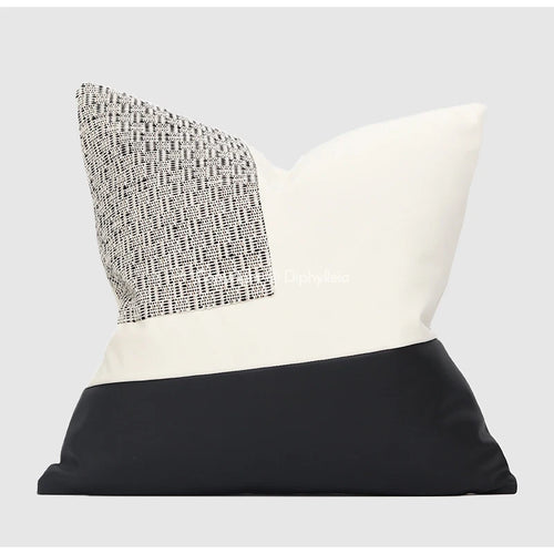 Diphylleia Swedish Style Luxury Decorative Cushion Cover High End Patchwork Textured Throw Pillowcase For Chalet Condo Apartment