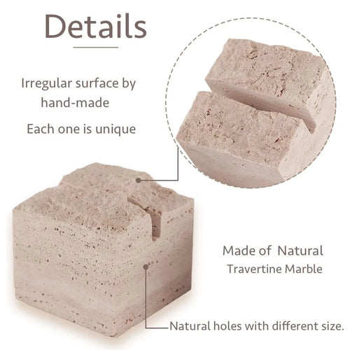 Natural Travertine Stone Business Card Holder