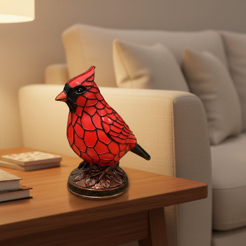 Red Cardinal Bird Shape Small Desktop Lamp