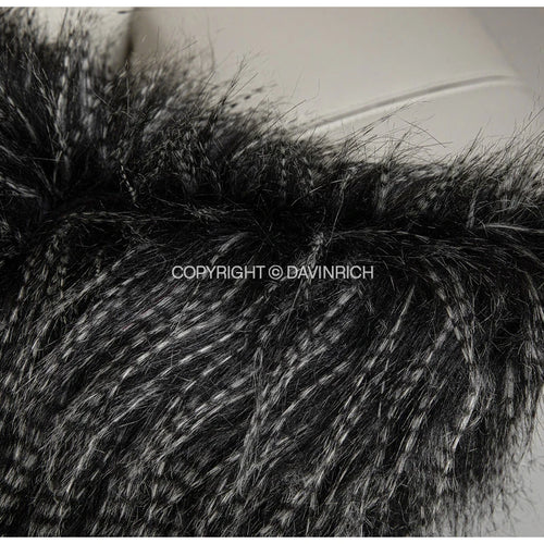 Modern Black Fluffy Faux Fur Tufted Throw Pillow Covers - The Finishing Touch Decor
