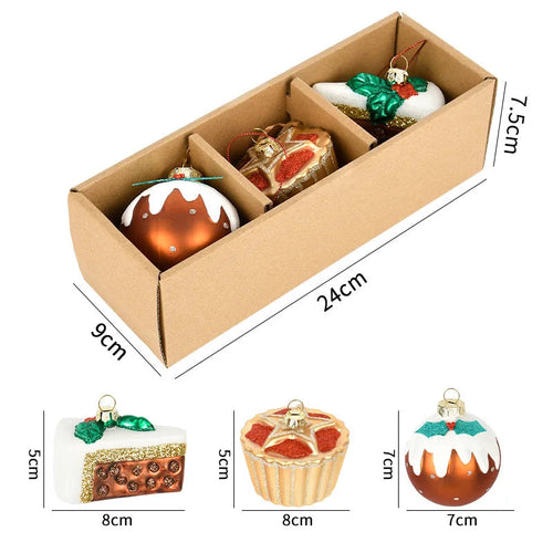 Painted Assortment of Food-Shaped Tree Ornaments