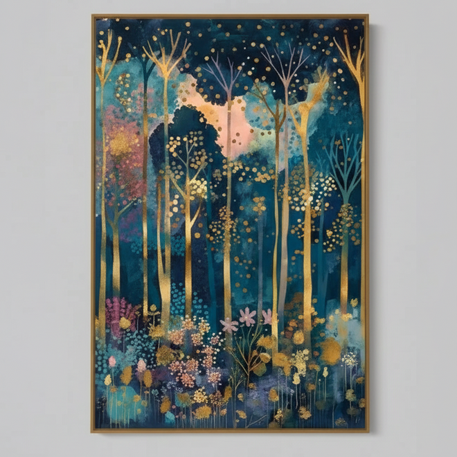 Jewel Tone Magic Forest Canvas Wall Art Print