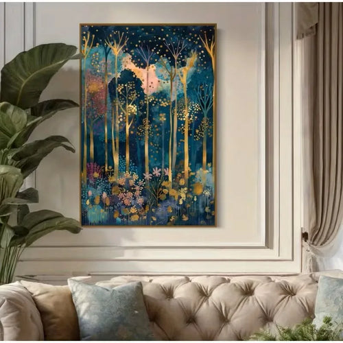 Jewel Tone Magic Forest Canvas Wall Art Print