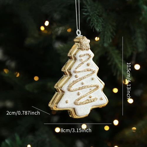 Gold & Sparkle Acrylic Pop Art Christmas Tree Ornaments