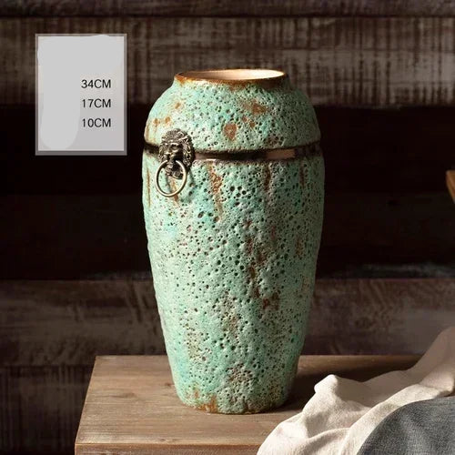 Handmade Aged Coarse Ceramic Vase