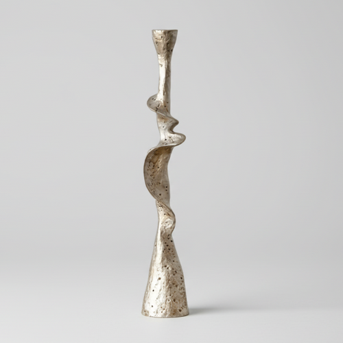 Freeform Aged Silver Resin Candle Holder