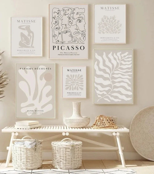 Assorted Beige Matisse and Picasso Neutral Print Wall Canvas - The Finishing Touch Decor