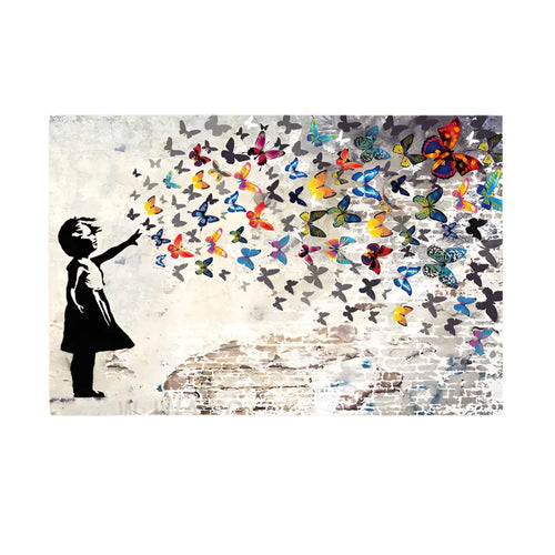 Banksy Street Graffiti Painting Print Canvas Wall Art - The Finishing Touch Decor