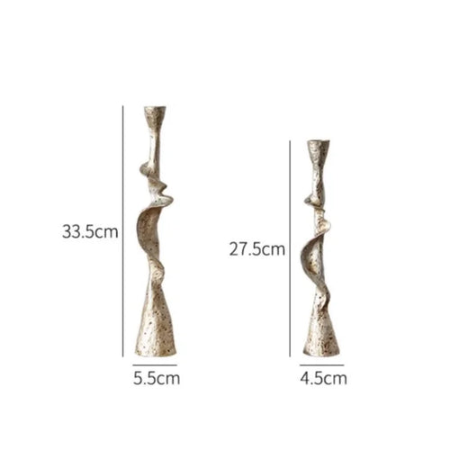 Freeform Aged Silver Resin Candle Holder