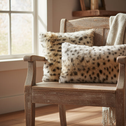 Faux Fur Leopard Spot Pattern Throw Pillow Covers