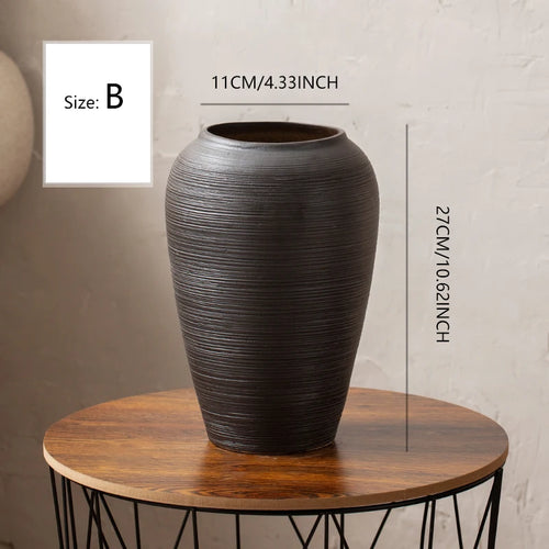 Scandinavian Black Wabi Sabi Jingdezhen Ceramic Vases - The Finishing Touch Decor