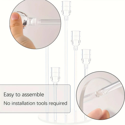 Minimalist Clear Acrylic LED Candelabra Centerpiece