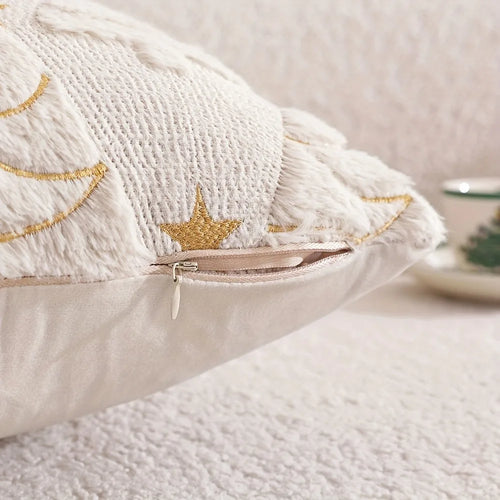 Christmas Tree Embossed Soft Throw Pillow Cover