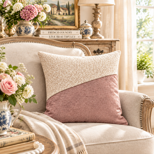Luxury Pink Tangerine Textured Throw Pillow Covers
