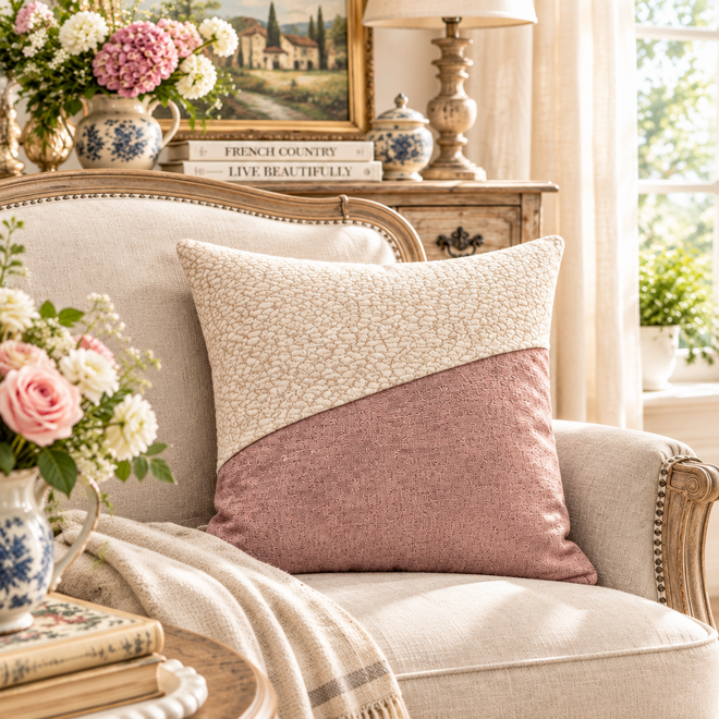 Luxury Pink Tangerine Textured Throw Pillow Covers