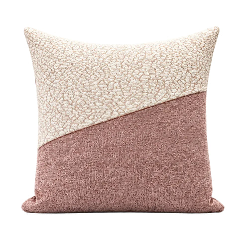 Luxury Pink Tangerine Textured Throw Pillow Covers