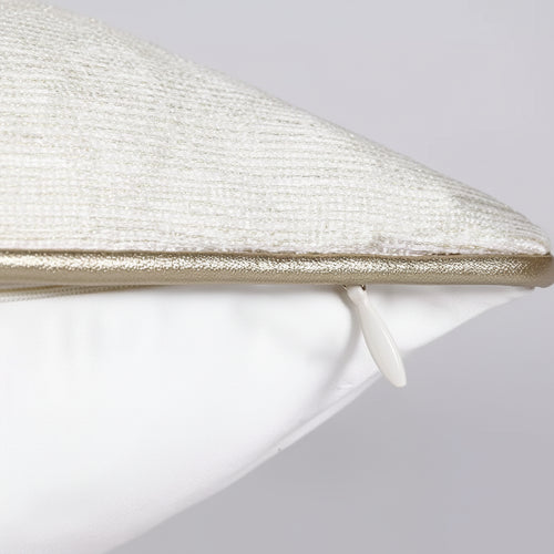 Champagne Gold Shell-Adorned Lumbar Throw Pillow Covers