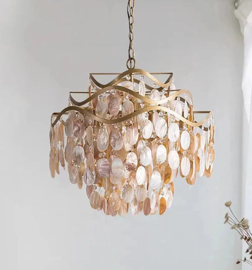 Conch Shell Coastal Pendant Chandelier Lighting - The Finishing Touch Decor
