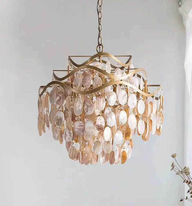 Conch Shell Coastal Pendant Chandelier Lighting - The Finishing Touch Decor
