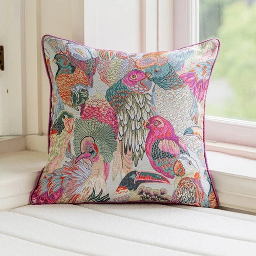 American Colored Pillow Cover Decorative Pink Jacquard Yarn-dyed Cushion Cover Home Living Room Cojines Decorativos Para Sofá