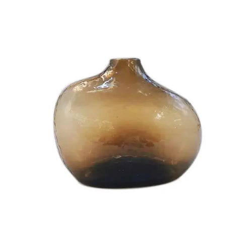 Irregular Small Mouth Hammered Glass Vase - The Finishing Touch Decor