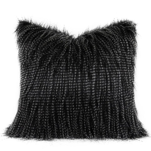 Modern Black Fluffy Faux Fur Tufted Throw Pillow Covers - The Finishing Touch Decor